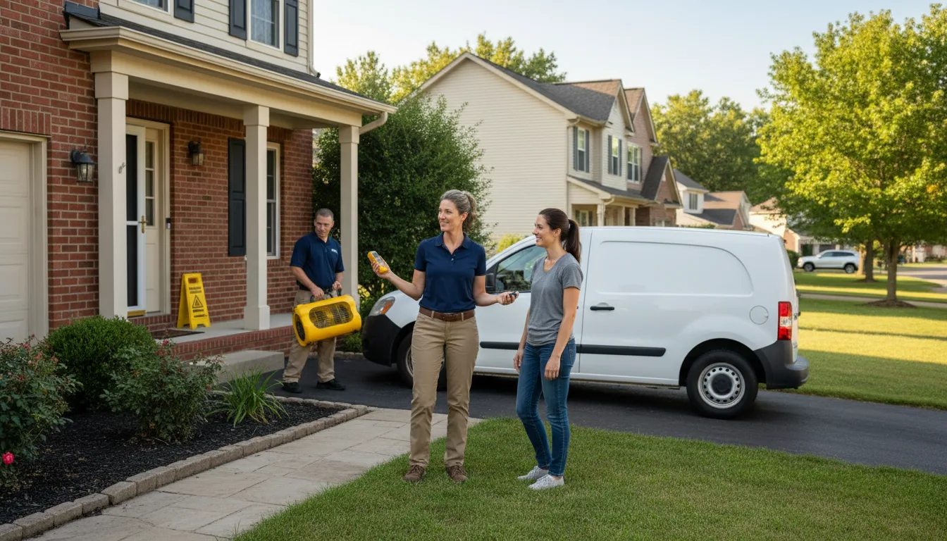 Residential water damage restoration in Tilton, IL